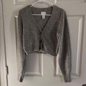 Gray Button-Up Women's Sweater
